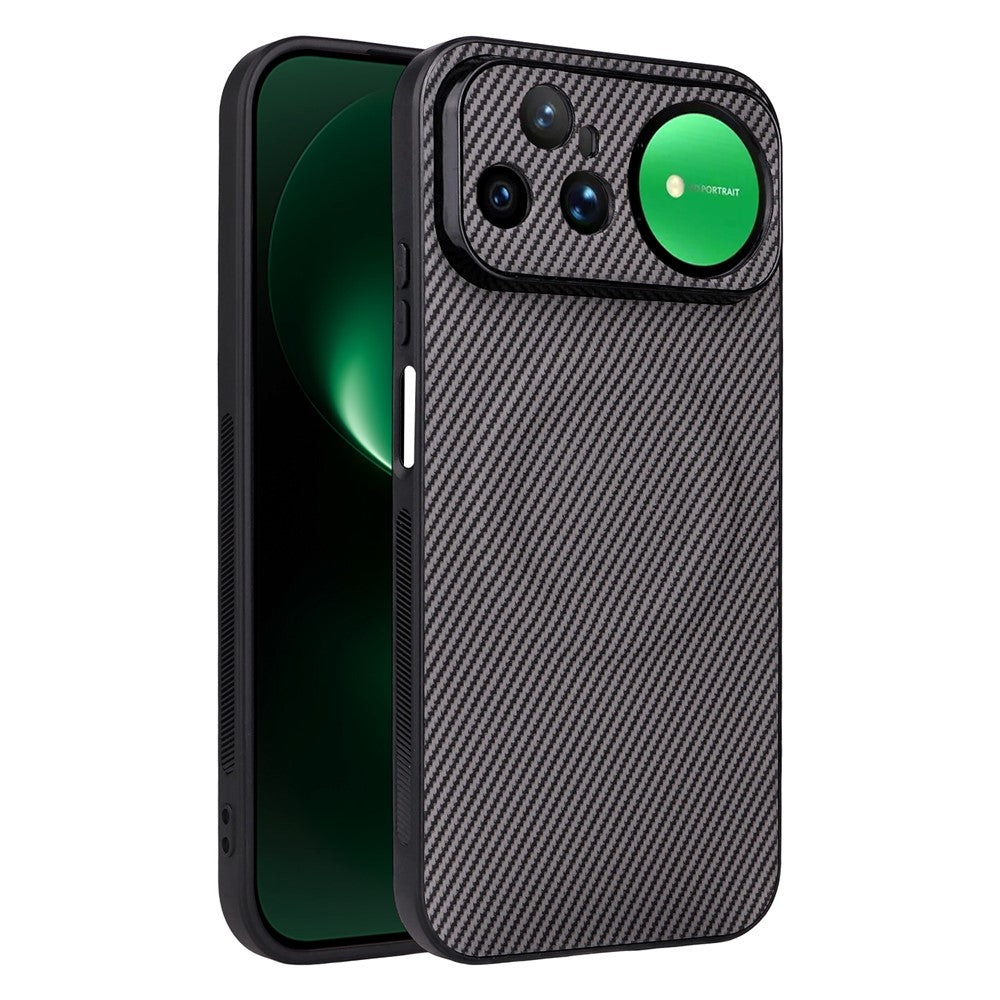 Huawei Nova 15 Ultra 5G-skal, kolfiberstruktur, läderbelagt TPU PC-mobilskal med metallring för magnetiskt bilfäste