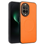 Huawei Nova 15 5G-skal, kolfiberstruktur, läderbelagt TPU PC-mobilskal med metallring för magnetiskt bilfäste