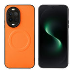 Huawei Nova 15 5G-skal, kolfiberstruktur, läderbelagt TPU PC-mobilskal med metallring för magnetiskt bilfäste