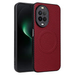Huawei Nova 15 5G-skal, kolfiberstruktur, läderbelagt TPU PC-mobilskal med metallring för magnetiskt bilfäste