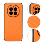 For Honor Magic7 5G Case Carbon Fiber Texture Leather Coated TPU PC Phone Cover with Metal Ring for Magnetic Car Mount