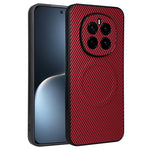 For Honor Magic7 5G Case Carbon Fiber Texture Leather Coated TPU PC Phone Cover with Metal Ring for Magnetic Car Mount