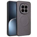 For Honor Magic7 5G Case Carbon Fiber Texture Leather Coated TPU PC Phone Cover with Metal Ring for Magnetic Car Mount