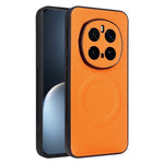For Honor Magic7 Pro 5G Case Carbon Fiber Texture Leather Coated TPU PC Phone Cover with Metal Ring for Magnetic Car Mount