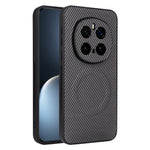 For Honor Magic7 Pro 5G Case Carbon Fiber Texture Leather Coated TPU PC Phone Cover with Metal Ring for Magnetic Car Mount