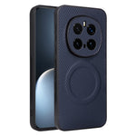 For Honor Magic7 Pro 5G Case Carbon Fiber Texture Leather Coated TPU PC Phone Cover with Metal Ring for Magnetic Car Mount