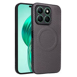 For Honor X8b 4G Case Carbon Fiber Texture Leather Coated TPU PC Phone Cover with Metal Ring for Magnetic Car Mount