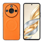 For Honor X60 5G  /  X9c Smart 5G Case Carbon Fiber Texture Leather Coated TPU PC Phone Cover with Metal Ring for Magnetic Car Mount