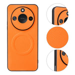 For Honor X60 5G  /  X9c Smart 5G Case Carbon Fiber Texture Leather Coated TPU PC Phone Cover with Metal Ring for Magnetic Car Mount