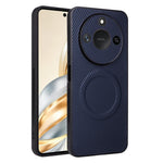 For Honor X60 5G  /  X9c Smart 5G Case Carbon Fiber Texture Leather Coated TPU PC Phone Cover with Metal Ring for Magnetic Car Mount