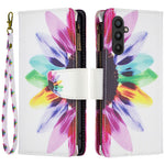 For Samsung Galaxy A34 5G Leather Case with Strap Pattern Printing Zipper Wallet Phone Stand Cover