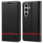 LC.IMEEKE Wallet Case for Samsung Galaxy A18 4G Carbon Fiber Texture Leather Phone Cover