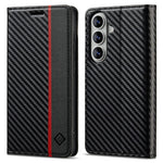 LC.IMEEKE Wallet Case for Samsung Galaxy A18 4G Carbon Fiber Texture Leather Phone Cover