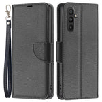 For Samsung Galaxy A34 5G Wallet Case Litchi Texture Flip Leather Mobile Cover Stand with Strap