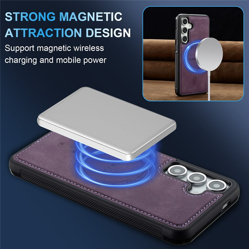 LC.IMEEKE L6 For Samsung Galaxy A18 4G Magnetic Case PU Leather Coated PC TPU Phone Cover