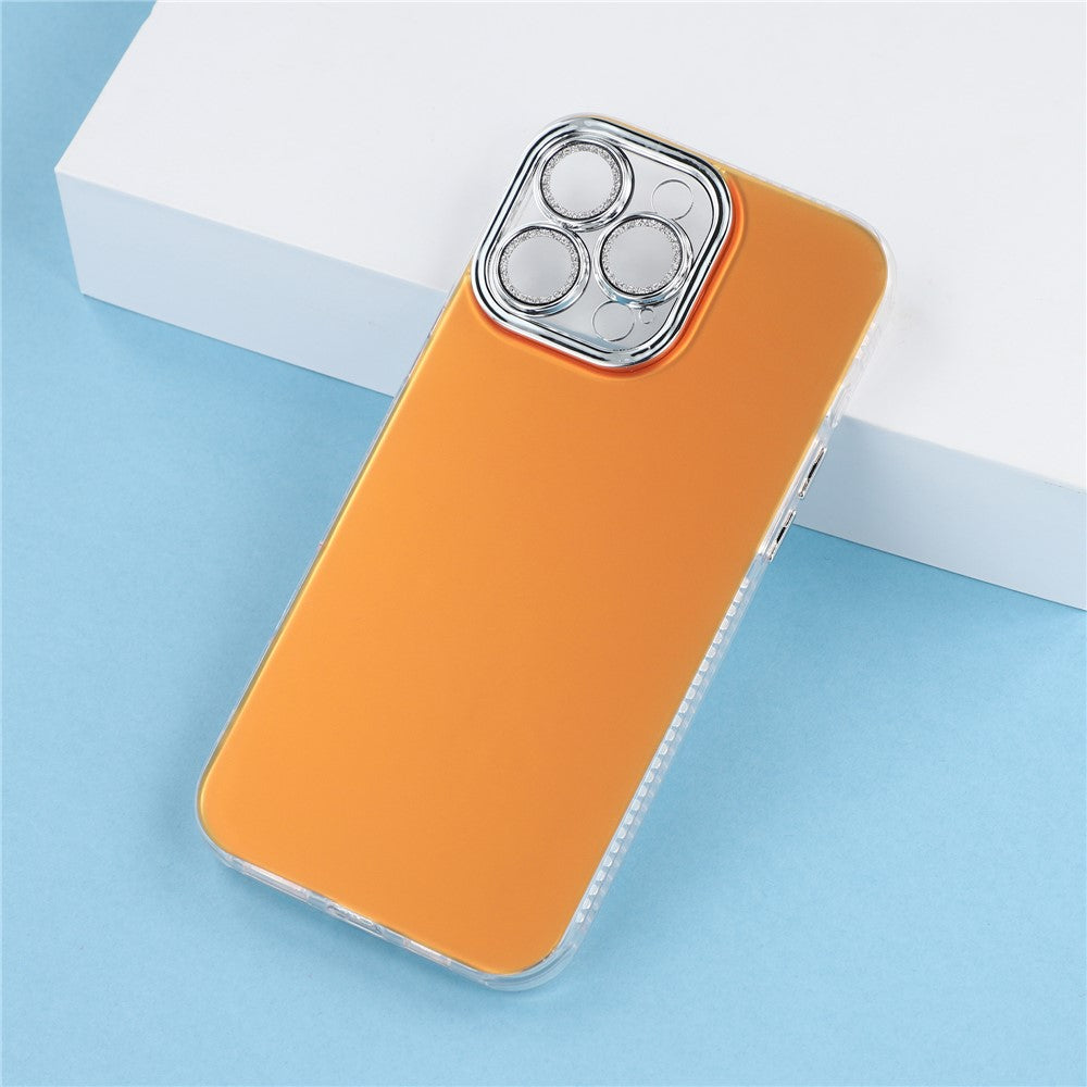Til iPhone 16 Pro Max cover PC + TPU IMD telefoncover med galvaniseret kameraramme