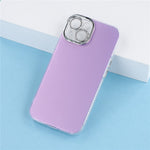 For iPhone 15 Case PC + TPU IMD Phone Cover with Electroplated Camera Frame