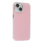 For iPhone 15 Case PC + TPU IMD Phone Cover with Electroplated Camera Frame