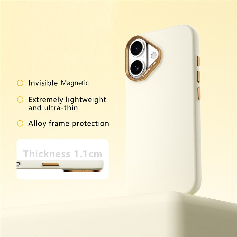 ABEEL For iPhone 16 Magnetic Case Liquid Silicone Skin Feel PC Phone Cover
