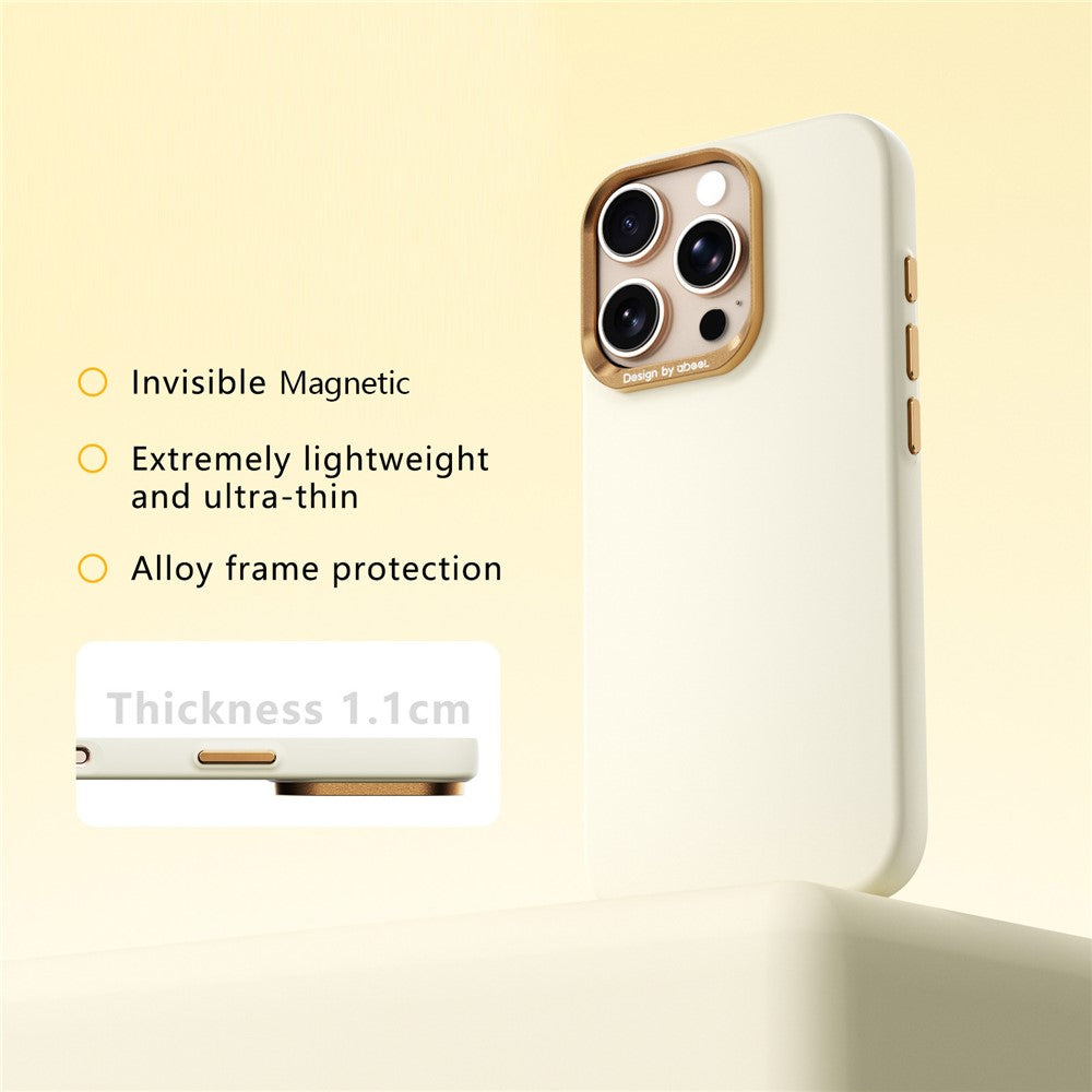 ABEEL For iPhone 16 Pro Magnetic Case Liquid Silicone Skin Feel PC Phone Cover