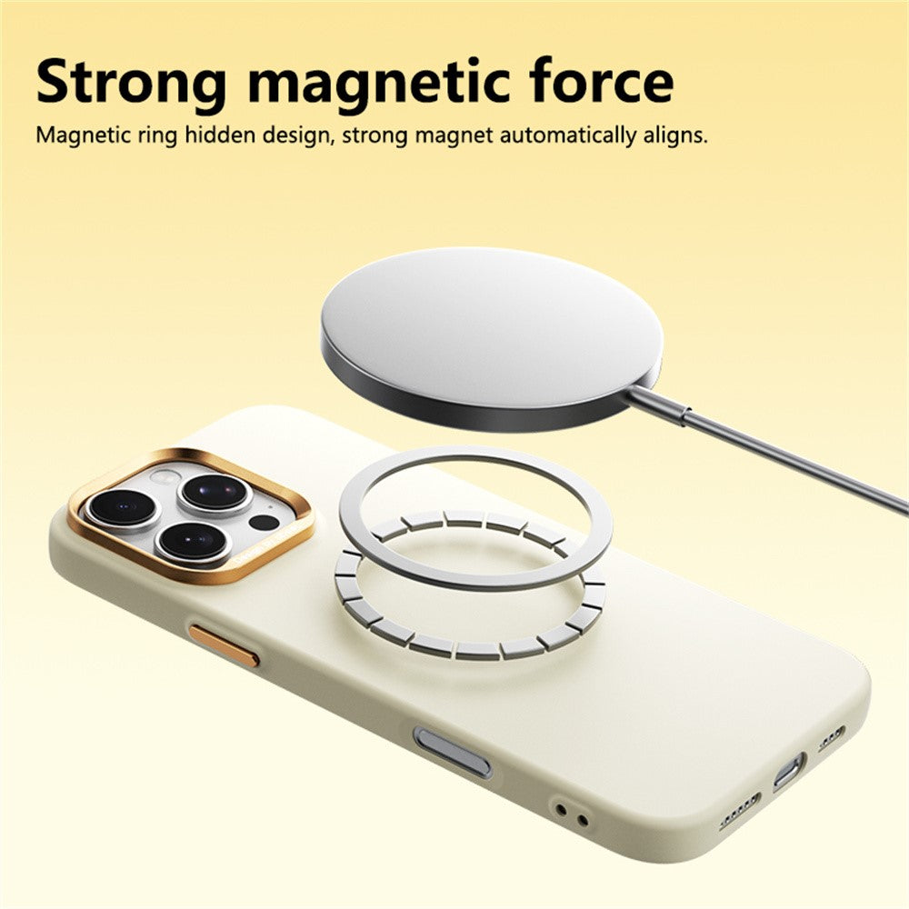 ABEEL For iPhone 16 Pro Magnetic Case Liquid Silicone Skin Feel PC Phone Cover