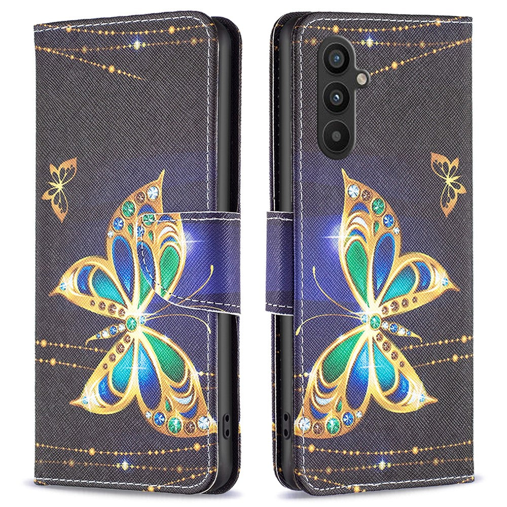 For Samsung Galaxy A34 5G Leather Case Pattern Printing Wallet Stand Flip Mobile Cover