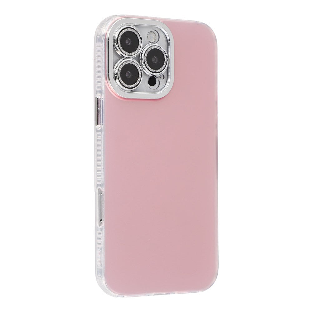 Til iPhone 16 Pro Cover PC + TPU IMD Telefoncover med Galvaniseret Kameraramme