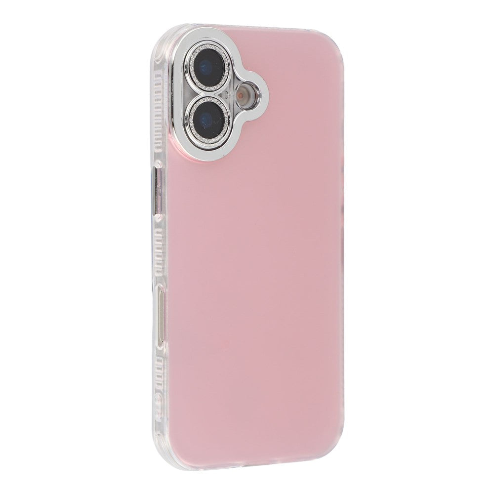 For iPhone 16 Plus Case PC + TPU IMD Phone Cover with Electroplated Camera Frame