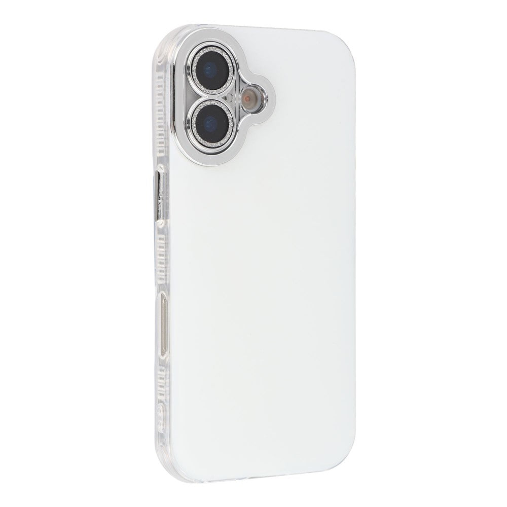 For iPhone 16 Plus Case PC + TPU IMD Phone Cover with Electroplated Camera Frame