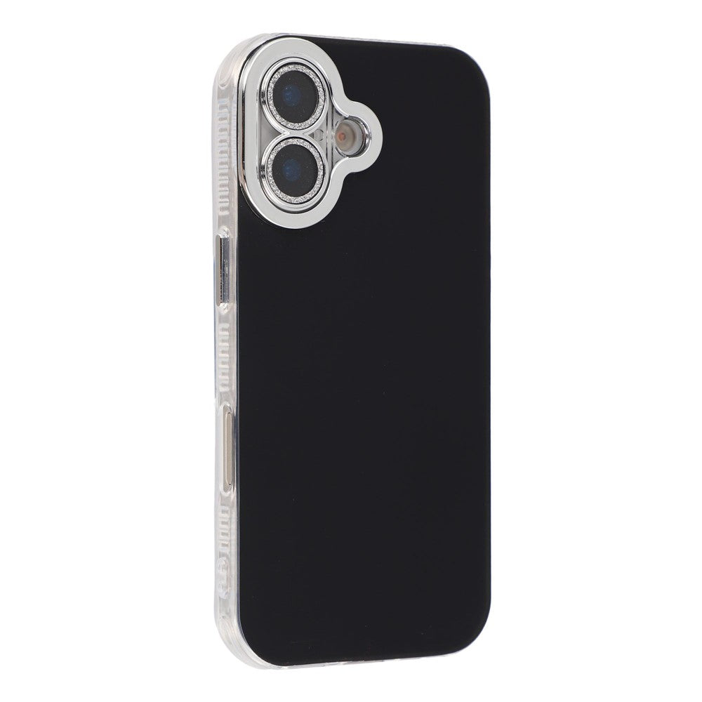 For iPhone 16 Plus Case PC + TPU IMD Phone Cover with Electroplated Camera Frame