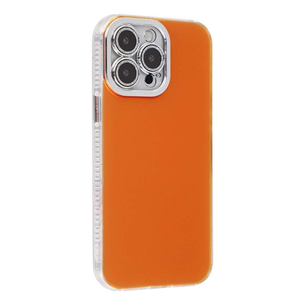 For iPhone 14 Pro Case PC + TPU IMD Phone Cover with Electroplated Camera Frame