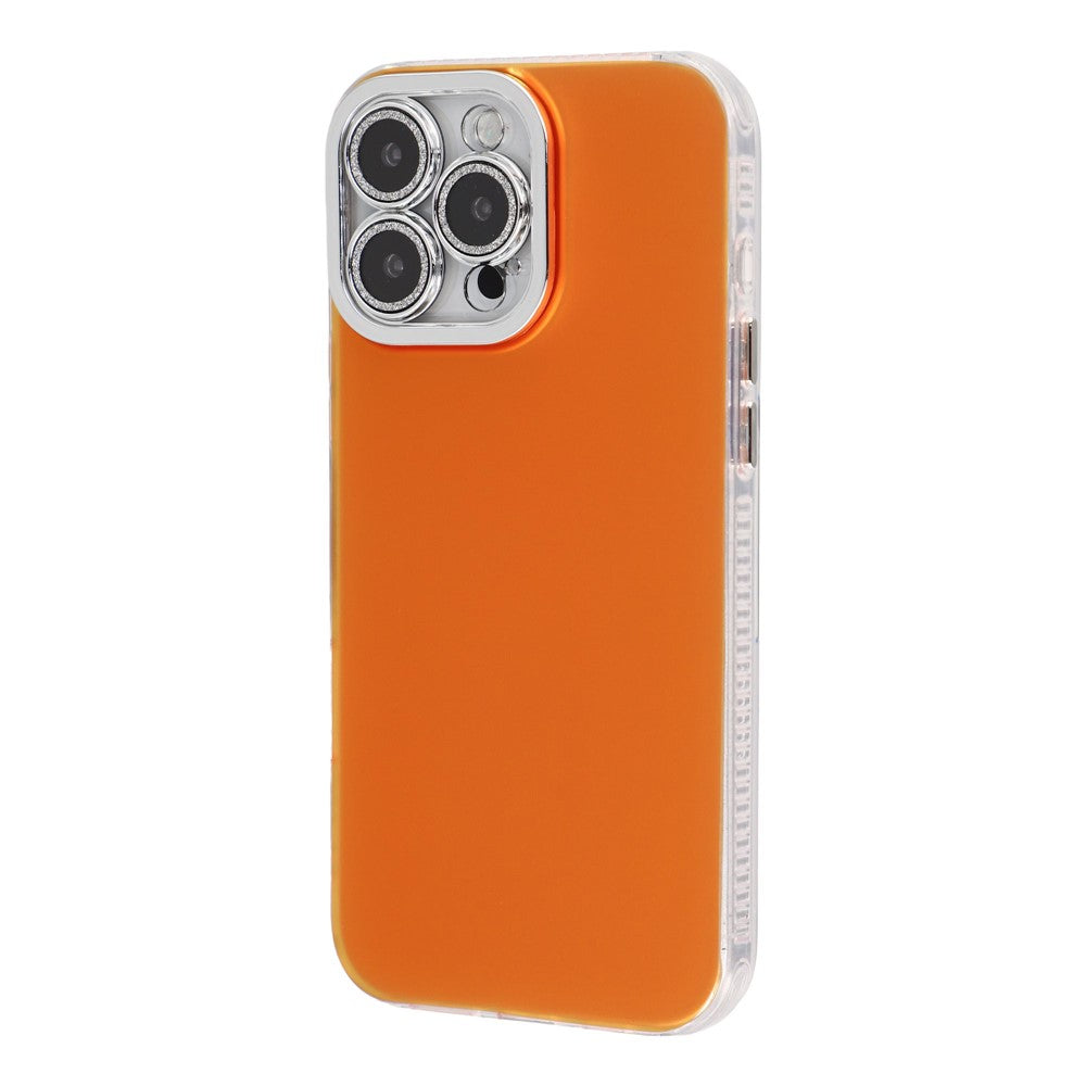 For iPhone 14 Pro Case PC + TPU IMD Phone Cover with Electroplated Camera Frame