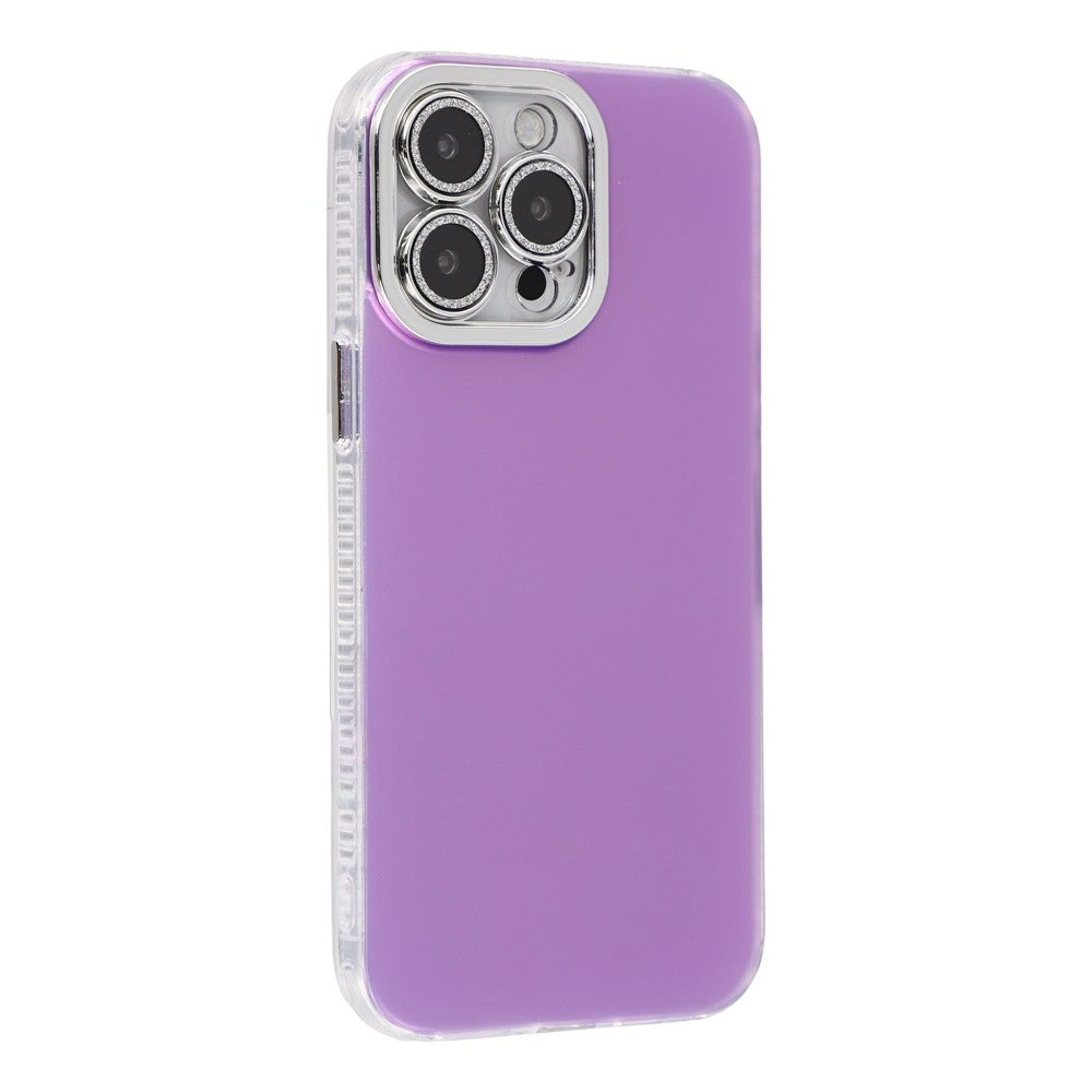 For iPhone 14 Pro Case PC + TPU IMD Phone Cover with Electroplated Camera Frame