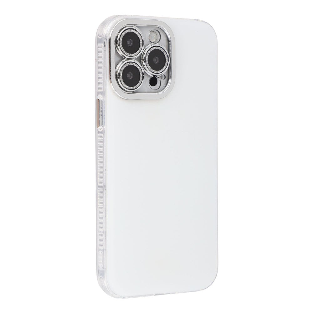 For iPhone 14 Pro Case PC + TPU IMD Phone Cover with Electroplated Camera Frame