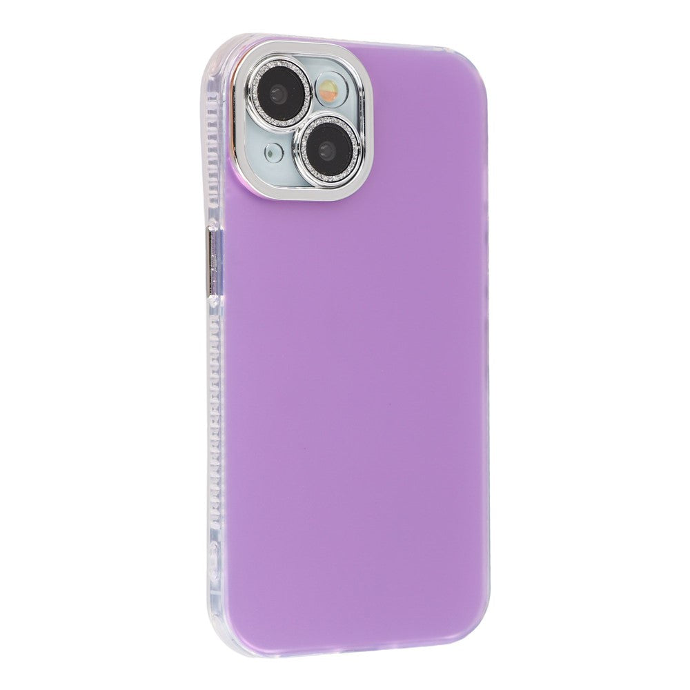 Til iPhone 14 Cover PC + TPU IMD Telefoncover med Galvaniseret Kameraramme