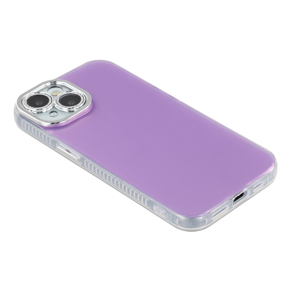 Til iPhone 13 Cover PC + TPU IMD Telefoncover med Galvaniseret Kameraramme