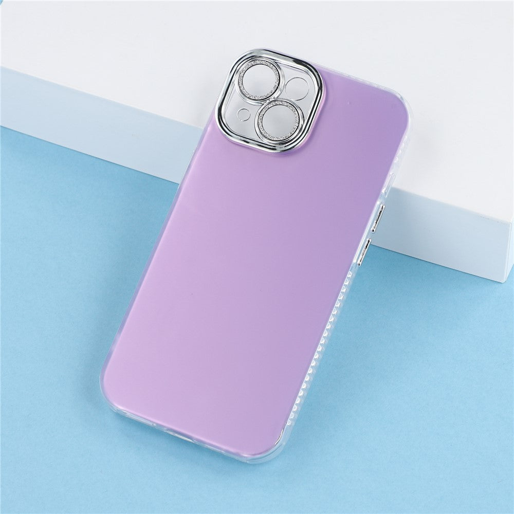 Til iPhone 13 Cover PC + TPU IMD Telefoncover med Galvaniseret Kameraramme