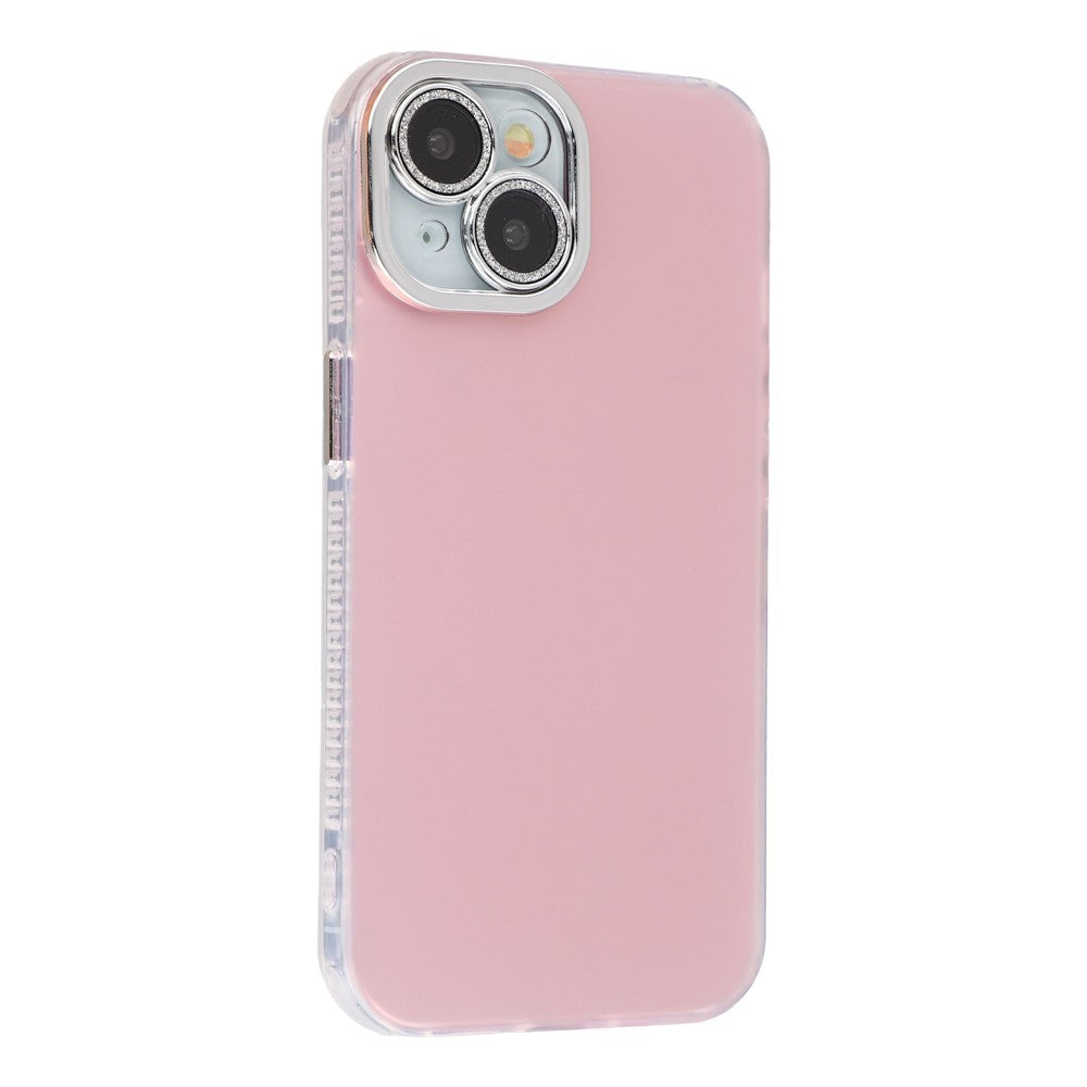 Til iPhone 13 Cover PC + TPU IMD Telefoncover med Galvaniseret Kameraramme