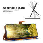 Til Samsung Galaxy A34 5G cover i jeansstofstruktur læderpung mobilcover med stander