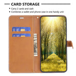 Til Samsung Galaxy A34 5G cover i jeansstofstruktur læderpung mobilcover med stander