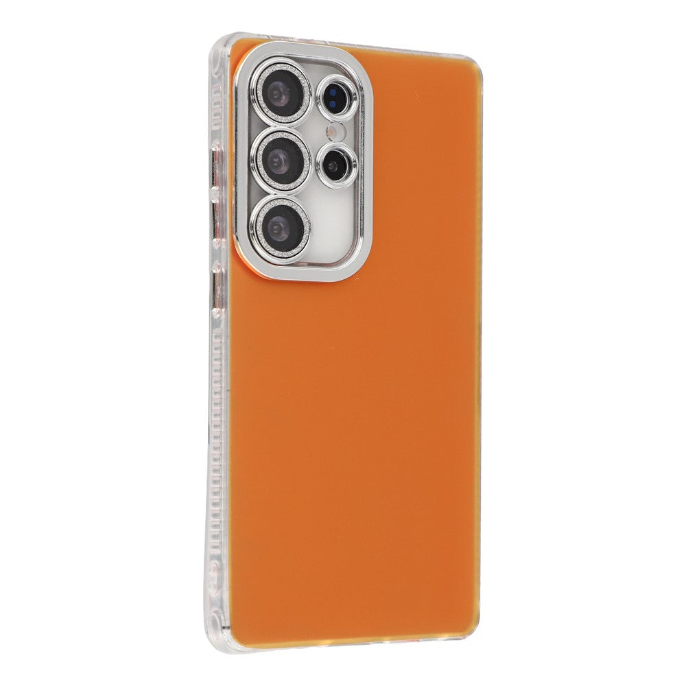 For Samsung Galaxy S24 Ultra Case PC + TPU IMD Phone Cover with Electroplated Camera Frame