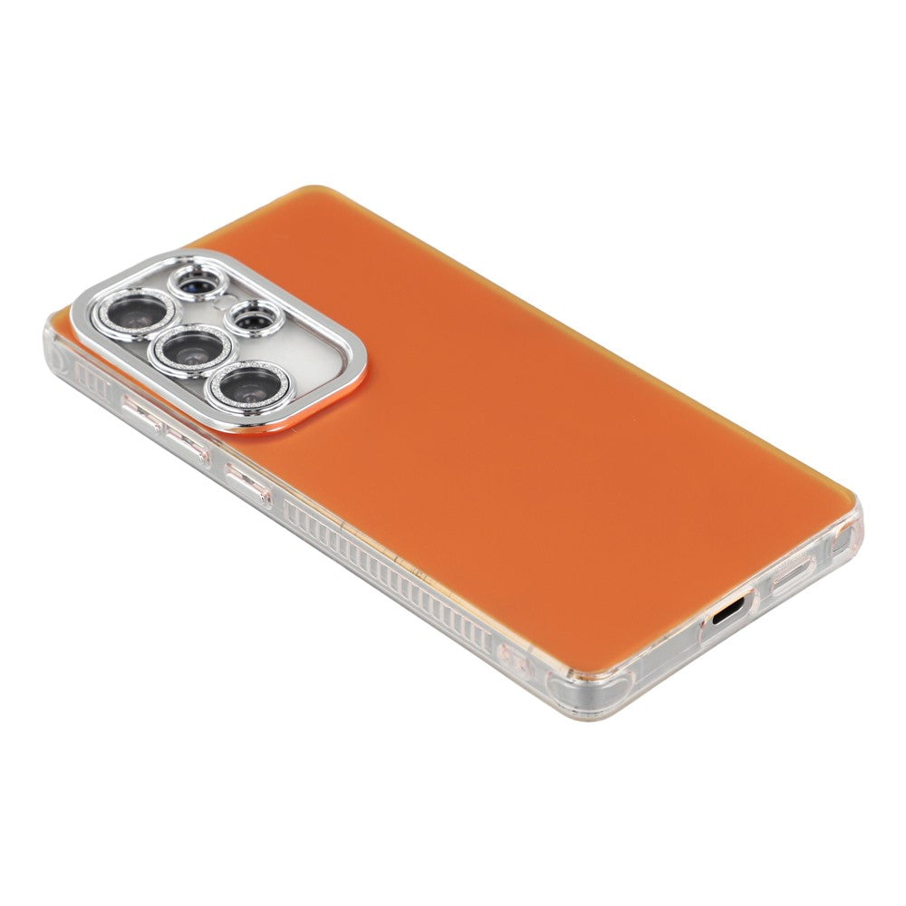 For Samsung Galaxy S24 Ultra Case PC + TPU IMD Phone Cover with Electroplated Camera Frame