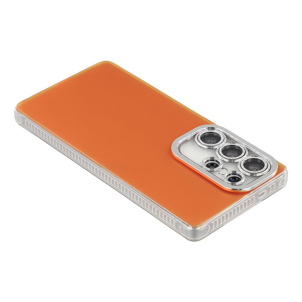 For Samsung Galaxy S24 Ultra Case PC + TPU IMD Phone Cover with Electroplated Camera Frame