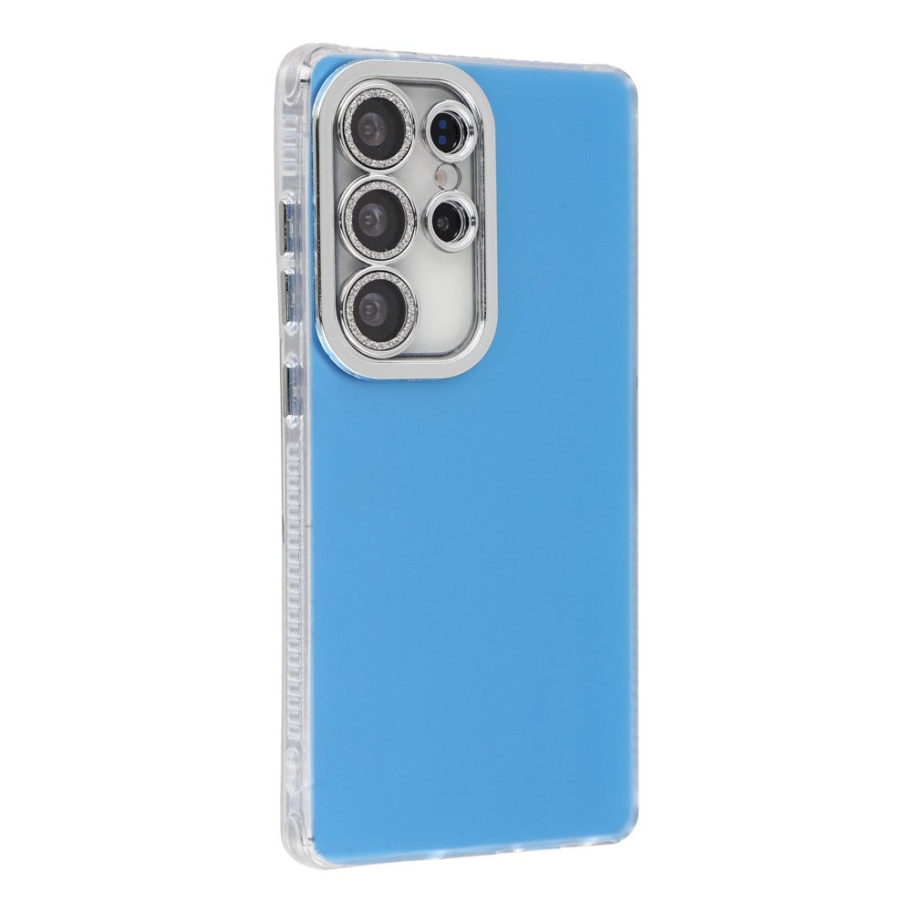 For Samsung Galaxy S23 Ultra Case PC + TPU IMD Phone Cover with Electroplated Camera Frame