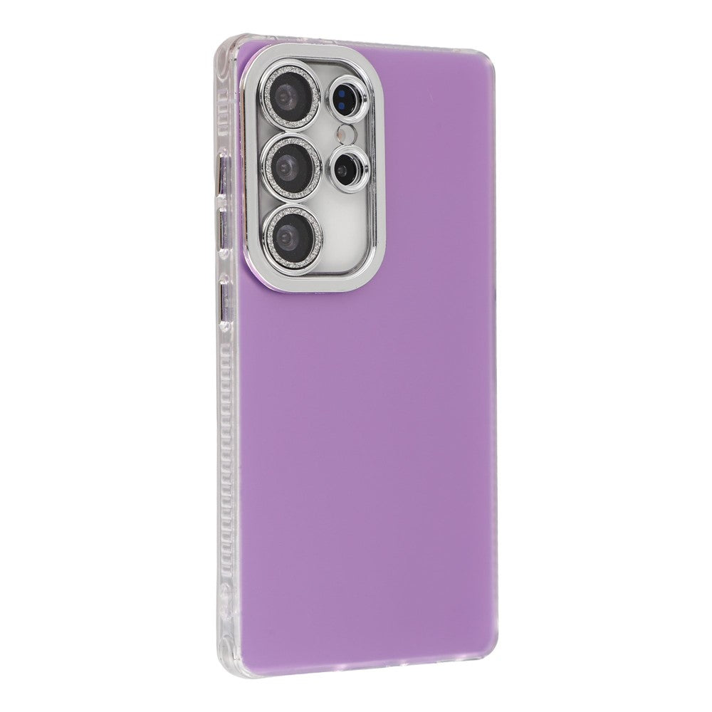 For Samsung Galaxy S23 Ultra Case PC + TPU IMD Phone Cover with Electroplated Camera Frame