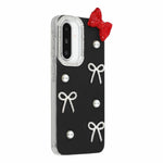 Til Samsung Galaxy S26 FE Cover Perle Sløjfe Indretning PC + TPU IMD Telefoncover med Rhinestone Kameraring