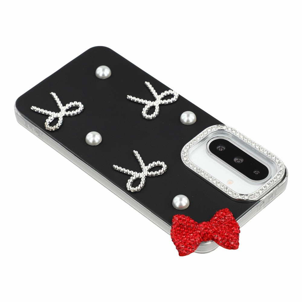 Til Samsung Galaxy S26 FE Cover Perle Sløjfe Indretning PC + TPU IMD Telefoncover med Rhinestone Kameraring