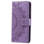 For Samsung Galaxy A54 5G Imprinted Mandala Flower Folding Stand Case PU Leather Wallet Magnetic Flip Phone Cover with Strap