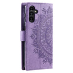 For Samsung Galaxy A54 5G Imprinted Mandala Flower Folding Stand Case PU Leather Wallet Magnetic Flip Phone Cover with Strap