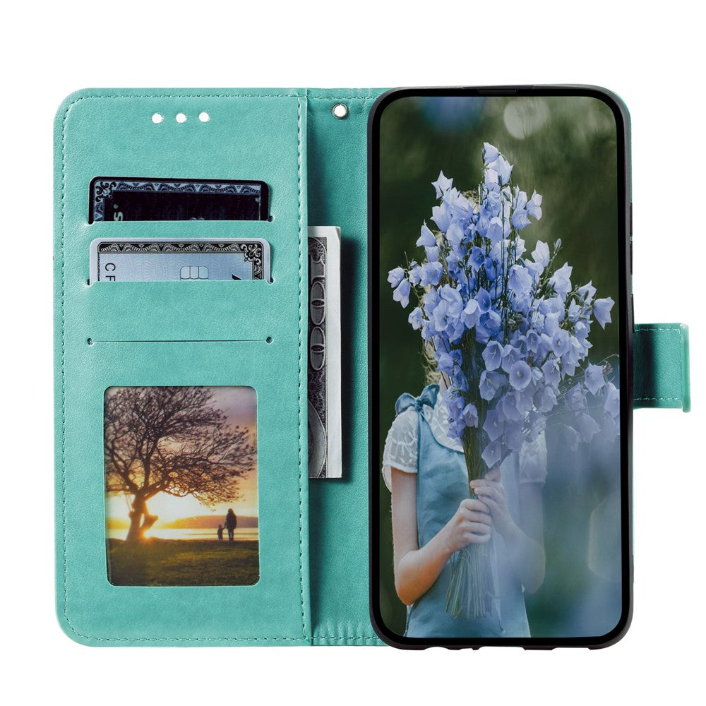 For Samsung Galaxy A54 5G Imprinted Mandala Flower Folding Stand Case PU Leather Wallet Magnetic Flip Phone Cover with Strap